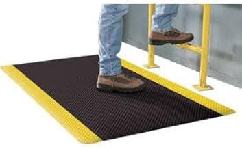 Apache Mills Supreme Sliptech Mat, 36x120, Black W/Yellow Border