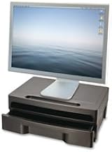 Monitor Stand W/Drawer,Removable Divd,13-1/8"x9-7/8"x5",BK Qty:4