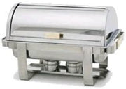 Royal Industries Chafer with Roll Top Cover, Stainless Stell, 8 qt, Silver