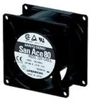SANYO Denki 9G0824H1011 DC Fan 80x38mm 24VDC 10.1W, 80CFM 49dB, Hi Perf. NoRib Tach