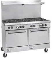 Southbend S48EE S-Series 48" Gas Restaurant Range w/ (8) Open Burners & (2) Space Saver Ovens