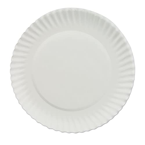 AJM Packaging PP6GREWH White Paper Plates – 6-Inch dia, 100/Bag, 10 Bags/Carton