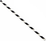 PacknWood 210CHP21BLACK - paper straws biodegradable black - pack black paper straws - black smoothie straws - drinking straw - individually wrapped paper straw - (Dia: .2 L: 7.75") - 3000 pcs