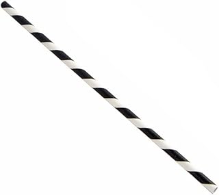 PacknWood 210CHP21BLACK - paper straws biodegradable black - pack black paper straws - black smoothie straws - drinking straw - individually wrapped paper straw - (Dia: .2 L: 7.75") - 3000 pcs