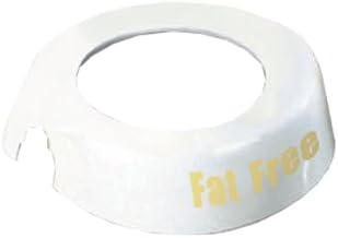 TableCraft CB19 Dispenser ID Collar, "Fat Free", fits Model Numbers 483 & 484, White Plastic Collar, Beige Print, Made in USA, 1 Each