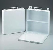 First Aid Only 50 Person- Empty Metal case- 1 Shelf- w/Handle & mounting Hardware- 10-1/2 in. x10-1/2 in. x 2-1/2 in. - 1 ea