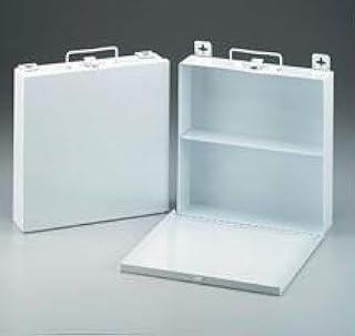 First Aid Only 50 Person- Empty Metal case- 1 Shelf- w/Handle & mounting Hardware- 10-1/2 in. x10-1/2 in. x 2-1/2 in. - 1 ea