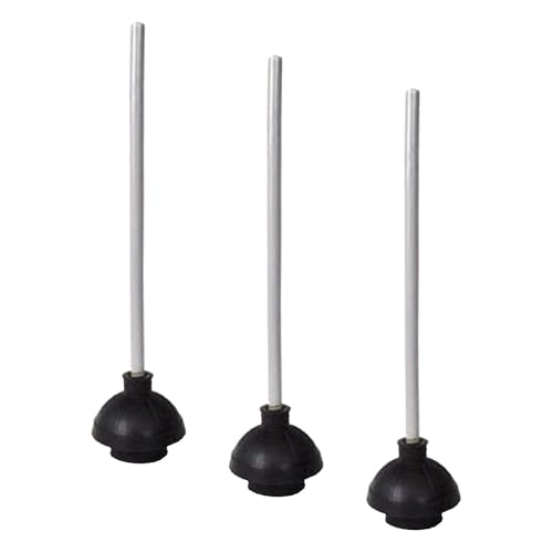 Winco Medium (Pack of 3) / Gris, Negro / Music Toilet Plungers & Holders