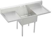 Elkay WNSF8136LR2 Commercial 84" x 27-1/2" Single Compartment Sink with Drainboard 2 Holes