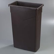 23 Gallon Commercial Trash Can - Plastic, Rectangular, Built-in Handles