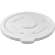 55 Gallon Garbage Can Lid by Global Industrial – 27-1/2" Diameter x 2-1/2"H, 55.0 gallons, Polyethylene Resin, White, Model XDW-L55WH