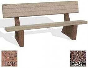 Bohlmann 72" Concrete Bench, Red Quartzite Top, Red Quartzite Leg