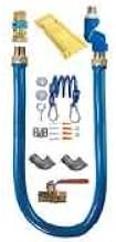 Dormont 1675KITS48PS 3/4" Blue Hose Moveable Gas Connector Kit 48" Long with Blue PVC, 1 Snap Fast QD, 1 Swivel MAX & 1 Pair of Safety Set