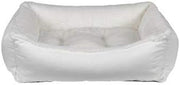 Bowsers Scoop Winter White Faux Fur Medium Dog Bed 33"x26"