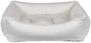 Bowsers Scoop Winter White Faux Fur Medium Dog Bed 33"x26"
