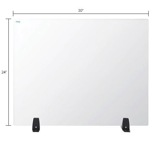 Interion Freestanding Clear Desk Divider by Global Industrial – Acrylic, Clear, Model 695951