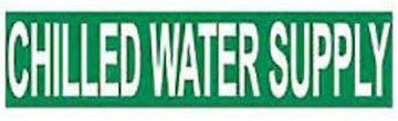 Pipe Marker - Pressure-Sensitive - Chilled Water Supply, 25 PK, GRN, For Pipe Over 2-1/4",14"W