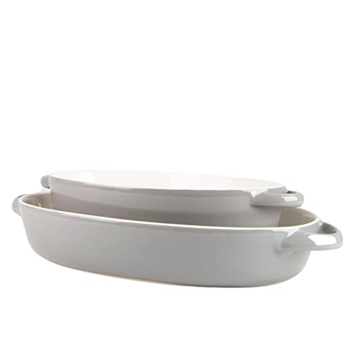 10 Strawberry Street Gray / 13" & 10.5" / Oval Bake & Serve Sets