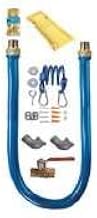 Dormont 1675KIT60PS 3/4" Blue Hose Moveable Gas Connector Kit 60" Long with Blue PVC, 1 SnapFast QD, 1 Pair of Safety Set & 1 Full Port Valve (2) 90° Elbows