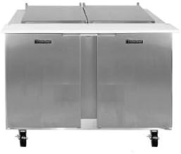 Traulsen UST279-L-SB Dealer's Choice Compact Prep Table 27" Wide with (9) Pan Capacity, Stainless Steel Back, Low Profile Flat Cover & Left Hinged Door
