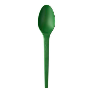6.5in Compostable CPLA Spoon - Veridian by by Vegware – Crystallized Poly Lactic Acid, Green