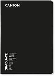 Pack of 5 Canson® Graduate Drawing Notebooks, 21 x 29.7 cm, 140 g/m², Light Grained Paper, White