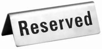 Stainless Steel Reserved Sign - 4-3/4 X 1-3/4