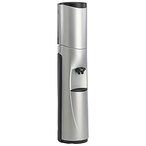 Pacifik Free-Standing Water Cooler Temperature: Hot/Cold by Aquaverve Water Coolers – 5.0 gallons, HDPE, Silver With Black, Model PH101B-54