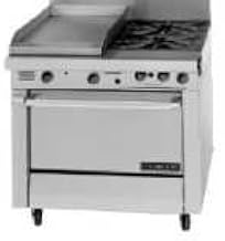 Garland M42S Master Series Heavy Duty 34" Gas Range with (2) 35,000 BTU Open Burners, (1) 17" Griddle & Storage Base