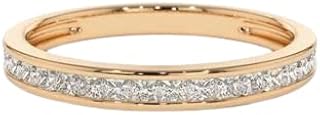 2ct Wedding Band Princess Cut Moissanite Channel Set Eternity Rose Gold Plated