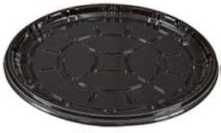 PartiPak PETE Black Round Everyday Tray, 16 inch - 50 per case.