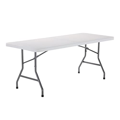 72" Plastic Folding Table by Global Industrial – Plastic/Steel, White, Model INT-BT3072-21