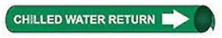 Pipe Marker - Precoiled and Strap-on - Chilled Water Return, Green, For Pipe 3/4" - 1",8"W