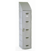 Single Tier Locker by REMCON – 15 inches (W) x 18 inches (D) x 73 inches (H), Plastic, Grey, Model 015501560001027