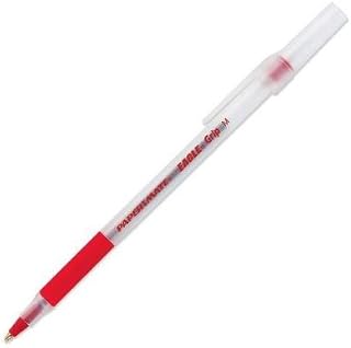 Paper Mate Eagle Grip Medium Point Stick Ballpoint Pens, 12 Black Ink Pens (1734723)