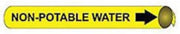 Pipe Marker - Precoiled and Strap-on - Non-Potable Water, Yellow, For Pipe 1-1/8" - 2-3/8",8"W