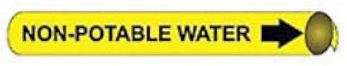 Pipe Marker - Precoiled and Strap-on - Non-Potable Water, Yellow, For Pipe 1-1/8" - 2-3/8",8"W