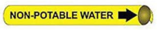 Pipe Marker - Precoiled and Strap-on - Non-Potable Water, Yellow, For Pipe 1-1/8" - 2-3/8",8"W
