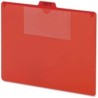 SMEAD Vinyl Top-Tab Out Guides, Letter Size, Red, Box of 50