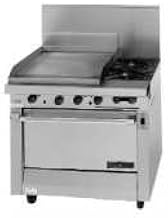 Garland M48-23R Master Series Heavy Duty 34" Gas Range with (2) 24,000 BTU Open Burners, (1) 23" Thermostatic Griddle & Standard Oven