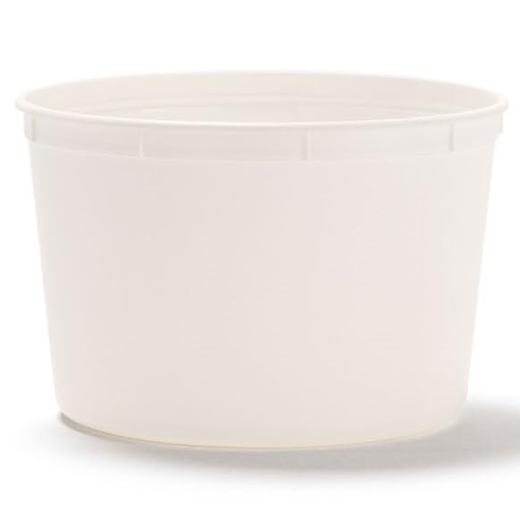 Berry Plastics 64 oz. White Polypropylene Round Food Storage Container | 240 Per Case by Venture – 64.0 ounces, Polypropylene, white, Model T61064CP