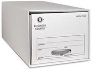 Business Source Storage Boxes, Med Duty, LTR, 12CT, WE