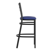 Flash Furniture Blue Vinyl Seat/Black Metal Frame / Set of 1 / Traditional Barstools