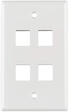 Hellermanntyton Faceplate, 4Port, Abs, White - FPQUAD-W