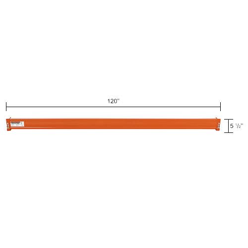 Global Industrial Unslotted Pallet Rack Beam – 120" L x 5-1/2"H, 5630 lbs Capacity, Set of 2