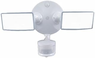 Cooper Lighting TGS2S402MSRW Halo Motion-Activated LED Floodlight, Squared Twin Fixture, Selectable Brightn - Quantity 2