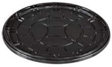 PartiPak PETE Black Round Everyday Tray, 18 inch - 50 per case.