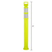 Portable Delineator Post w/ 3" Reflective Bands by Global Industrial – Polyethylene, Lime Green, Model 670796