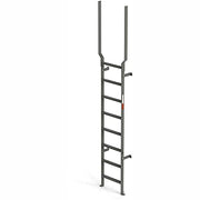 EGA VMS8EX Steel Vertical Wall Mount Ladder W/Rail Extensions by EGA Products – 8.25"L x 21.75"W x 16"H, Alloy Steel, Gray, Model MVMS8EX
