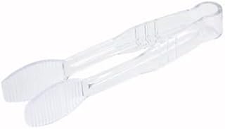 Winco PUTF-6C Clear Polycarbonate 6" Tong W/ Flat Grip Surface-PUTF-6C